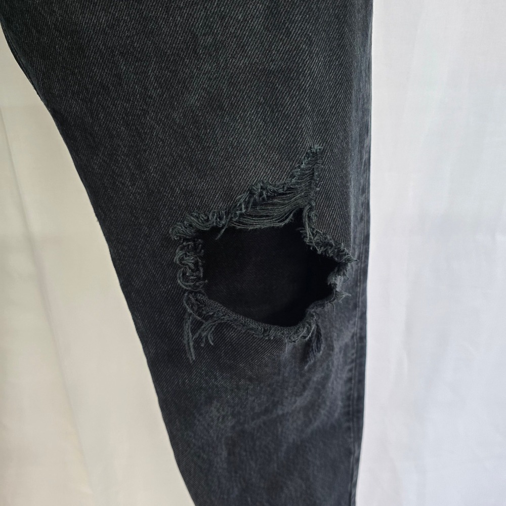 Levis 501 S Skinny Jeans Womens Black Distressed High Rise Denim W30/28 - Picture 2 of 9